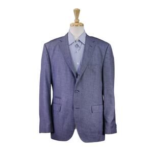 Hugo Boss Current Steel Blue 100% Pure Silk 2-Btn Blazer Jacket 42R